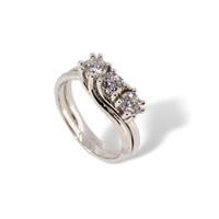 Anello veretta da donna in oro bianco 18 kt con diamanti naturali da 0.67 carati, colore G e purezza SI – Idee Preziose dal 1987 - IP.AK18B/48D
